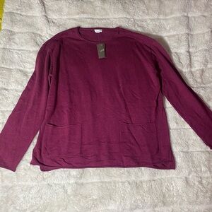 J. Jill Deep Red Long Sleeve Sweater